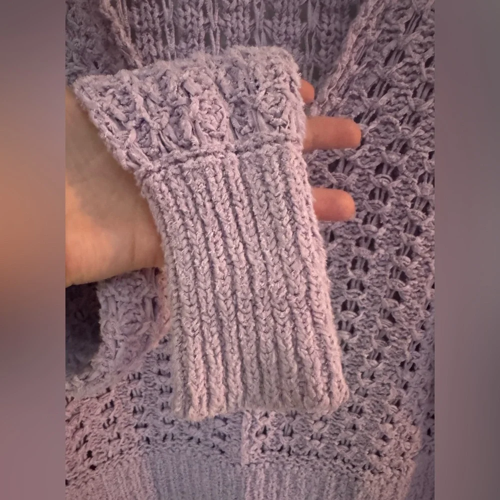 Free People Best Of You V Neck Sweater in Purple Moon size medium - Picture 6 of 7